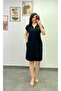 Polo Collar Modal Fabric Dress with Grass Stitching on the Front and Pocket Detail - 2
