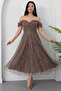 Strpalez Collar Beaded Midi Dress Ecr5826 - 4