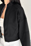 Women's Crop Scuba Fabric Jacket – Zippered Stand Collar Short Jacket - 6