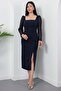 Square Neckline Sleeves Sequined Atals Dress Drp2080 - 5
