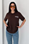 Women's Printed T-Shirt – Oversize Text Printed Basic T-Shirt - 6