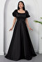 Square Neck Flounce Sleeve Long Satin Dress Drp570 - 6