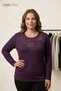 Women's Plum Double Gonca Pattern Collar Embroidered, Stoned Mother Combed Cotton Blouse