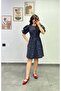 Balloon Sleeve Belted Dress