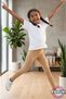 Beige Kids' Leggings - Soft, Flexible, Comfortable Cotton Anti-Sweat Girls' Leggings - 3