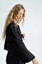 Tie-front satin blouse - 4