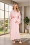 New Season Powder Lace Detailed Summer Short Sleeve Special Design Maternity Nightgown Set - 4