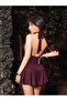 Halter Neck Deep V-Neck Evening Dress - 3