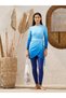 Pack of 3 - Ombre Effect Back-Zip Swimsuit, Leggings and Wrap Skirt Burkini Set