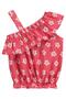 Floral Patterned Flounce Set for 2-5 Years - Red - 2