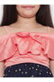 Girls Star Print Cold-Shoulder Mesh Layered Dress - 4