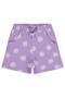 Daisy Patterned Shorts for 6-9 Years Old - Lilac