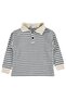 Civil Boys' Striped Polo Collar Sweatshirt |   Jakar/Petek Long Sleeve |   School Nursery and Daily Use - Navy Blue