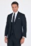 Black Mono Collar Vest 6 Drop Slim Fit Full Lining Flexible Suit 1001255186 - 3