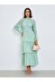 Green Lace Tiered Maxi Dress - 3