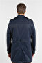 Navy Blue Mono Collar Plain Classic Comfort Fit Trench Coat 1006260150 - 6