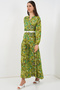 Women's Patterned Long Hijab Dress 2585 - G.Green