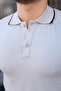 Men's Casual Striped Cotton Gray Polo Collar T-Shirt - 5