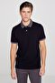 Men's Black-Anthracite 100% Cotton Slim Fit Polo Collar T-Shirt