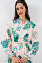Women's Patterned Long Hijab Dress 2585 - Green 1 - 3