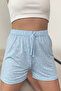 Women's Elastic Waist Star Patterned Pajama Shorts Blue - 26Y 2602 - 2