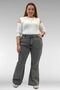 69004 Plus Size Spanish Jeans with Stones on the Sides - Black