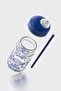 Bubble Kids Little Dreamer Patterned 370 ml Glass Bottle with Straw 182027 Blue - 4