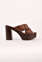 Tly-776 Thick Heel Buckle Crossed Slippers - 3