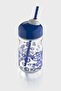 Bubble Kids Little Dreamer Patterned 370 ml Glass Bottle with Straw 182027 Blue - 3