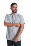 Company-Specific Printed Open-End Polo Collar T-Shirt Gray - 2