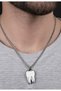 Unisex Tooth Figured Necklace White Black Detailed 60 cm Chain Women Men - 2