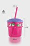 Fizbo Rabbit Patterned 250 ml Pp Baby Cup with Straw 222049 Pink-Purple - 2