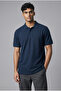 Men's Pique Polo Collar T-Shirt Regular Fit-Navy Blue