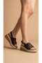 High-Heeled Ankle Buckle Women's Summer Sandals with Gold Buckle Detail on the Front - 2