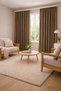 Linen Look Background Curtain with Extra Foam Single Wing Living Room Brown - 2