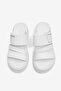 Women's White Comfortable Buckle Double Strap Slippers - 2