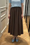 Brown - Women's Flared Skirt with Elastic Waist - 2