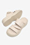 Women's Beige Comfortable Buckle Double Strap Slippers - 4