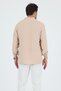 New Season Trend Oversize Seasonal Linen Textured Loose Fit Long Sleeve Comfortable Men's Beige Shirt - 3