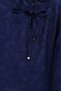 Jacquard suit with elasticated sleeves, tie collar and skirt - navy - 4