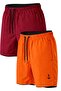 2-Piece Pocket Zipper-Lined Colorful Swim Shorts