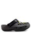 Figured Unisex Beach and Garden Slippers Suitable for Daily Use Black Slippers