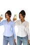 Women's Premium Shirt Slim Fit Long Sleeve Stylish Office Casual Combination Basic Classic Shirt