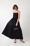 Women's Backless Strappy Long Dress Black – Poplin, Tie Detail, Cotton Satin
