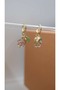 Heart and Flower Charm Dangle Earrings - 3