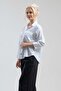 Women's White 100% Cotton 3/4 Sleeve Shirt with Large Pockets - 3