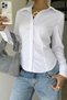 Women's Premium Shirt Slim Fit Long Sleeve Stylish Office Casual Combination Basic Classic Shirt - 6