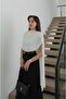 Women's White Cape Detailed Draped Stylish Bodysuit - 4