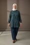 Pleated Patterned Mother's Shirt