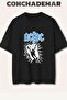 Acdc Printed Premium Oversize Cotton T-Shirt